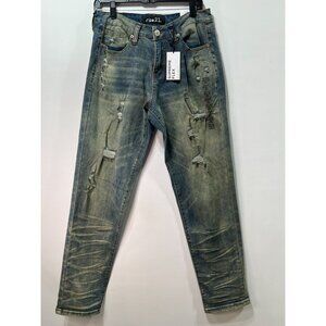 Rue 21 - Men's Supreme Flex Slim Taper Jeans Distressed - Blue Wash - 30 x 32